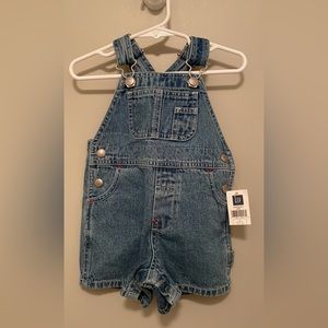 NWT Vintage BabyGap jean overall shorts Size 3-6M